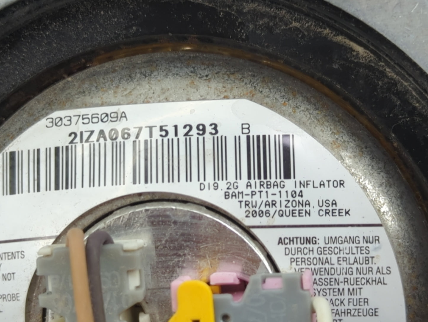 2007-2009 Mercedes-Benz Gl450 Air Bag Driver Left Steering Wheel Mounted P/N:BAM-PT1-1104 30375609A Fits Fits 2006 2007 2008