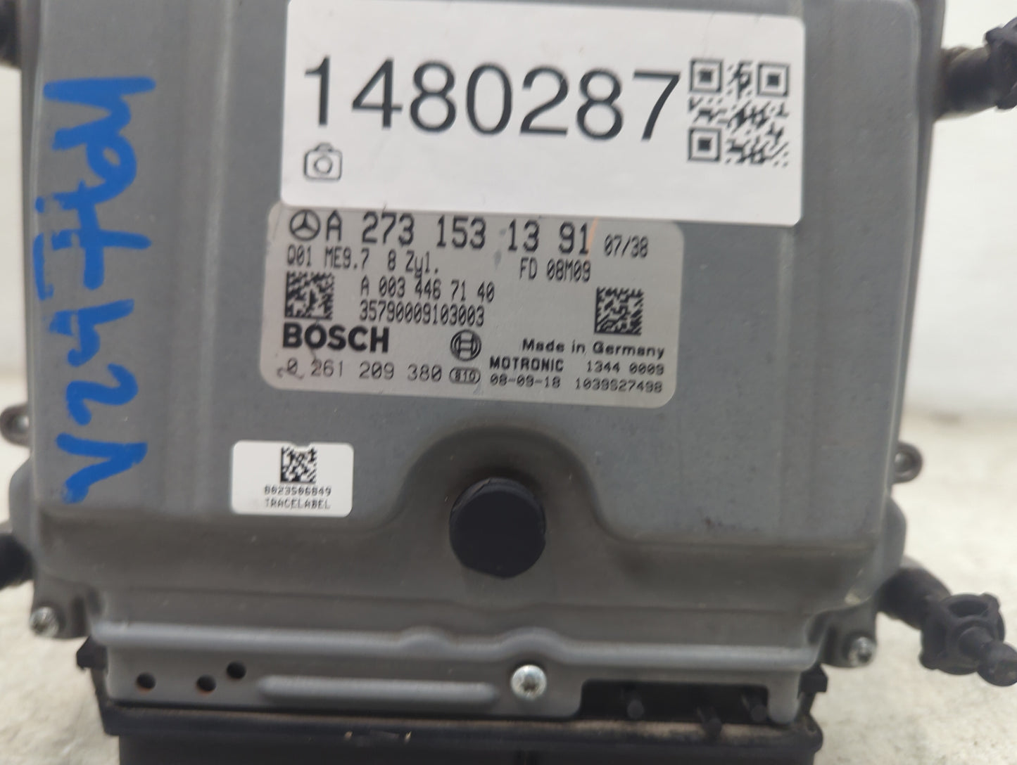 2008 Mercedes-Benz Gl450 PCM Engine Control Computer ECU ECM PCU OEM P/N:A 273 153 13 91 A 003 446 71 40, 0 261 209 380 Fits