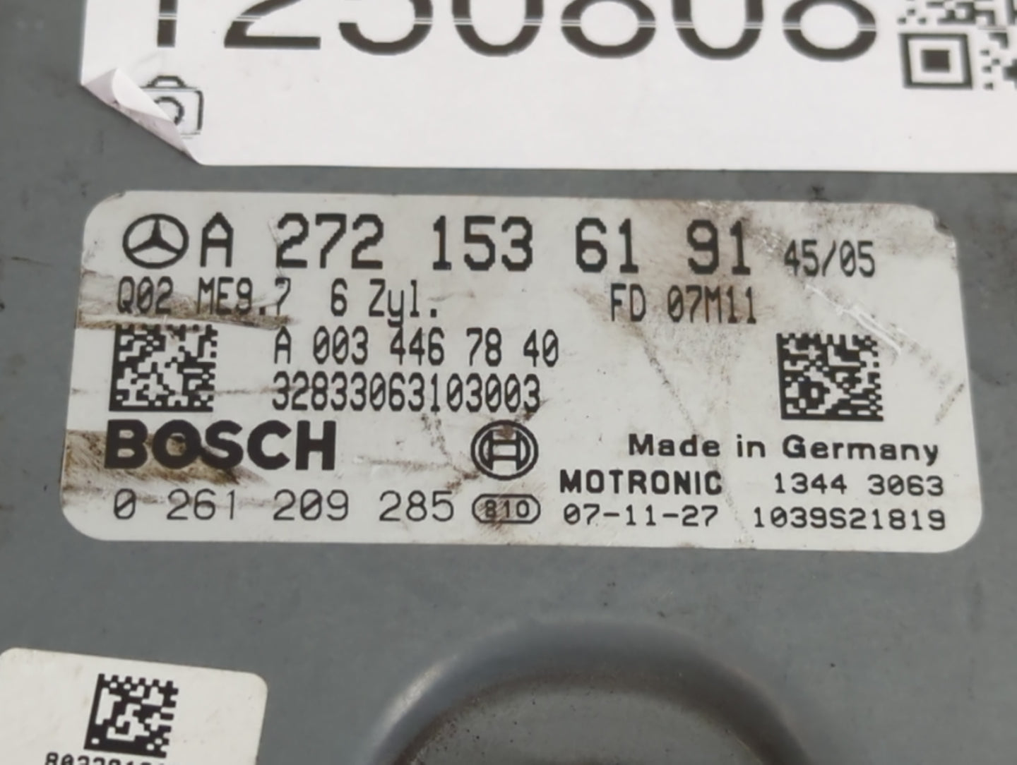 2006-2008 Mercedes-Benz Ml350 PCM Engine Control Computer ECU ECM PCU OEM P/N:A 272 153 61 91 Fits Fits 2006 2007 2008 OEM U