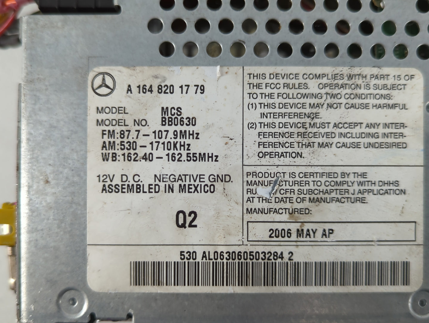 2008 Mercedes-Benz Ml450 Radio AM FM Cd Player Receiver Replacement Fits Fits 2006 2007 OEM Used Auto Parts - Oemusedautopar