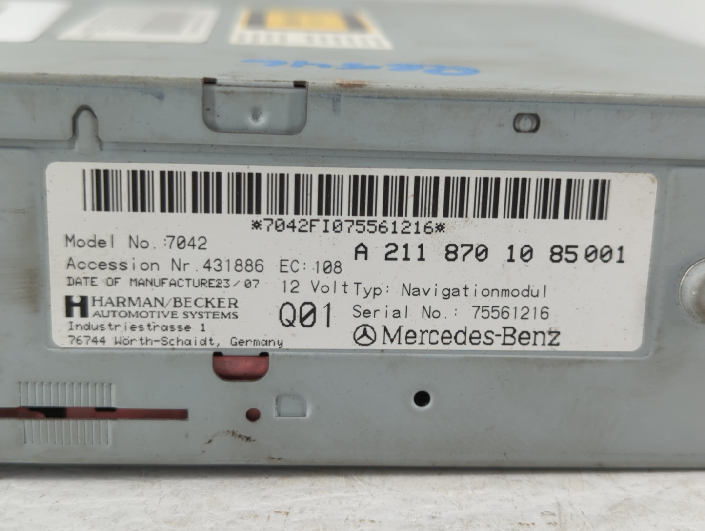 2008 Mercedes Clk350 Radio AM FM Cd Player Receiver Replacement P/N:A 211 870 10 85 203 870 33 89 Fits OEM Used Auto Parts -
