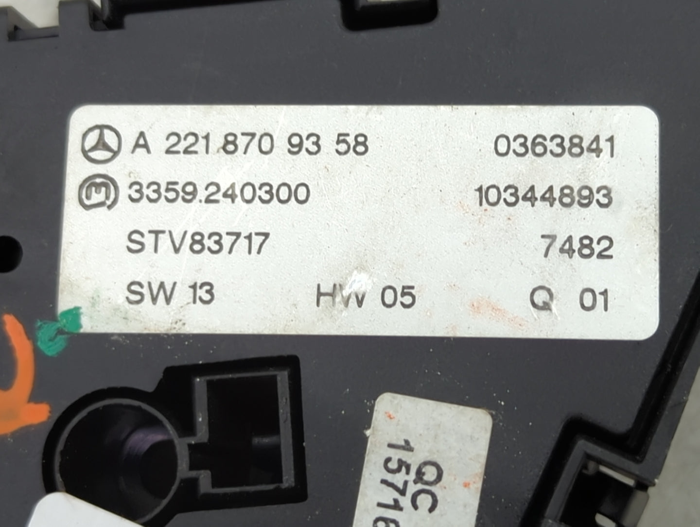 2008 Mercedes Sclass Passenger Right Seat Switch 1456669 - Oemusedautoparts1.com