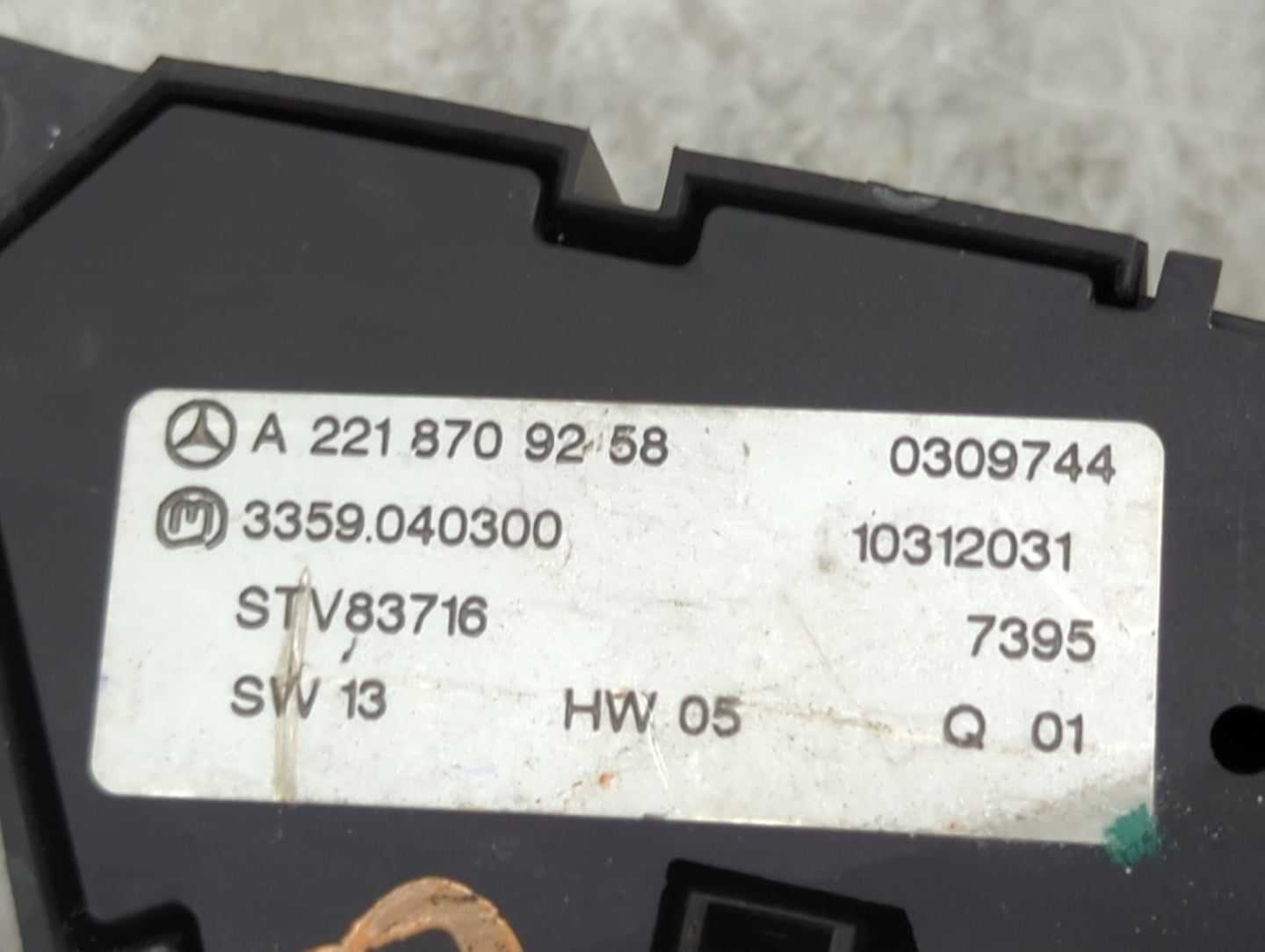 2008 Mercedes Sclass Passenger Right Seat Switch 1456672 - Oemusedautoparts1.com