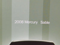 2008 Mercury Sable Owners Manual Book Guide OEM Used Auto Parts - Oemusedautoparts1.com
