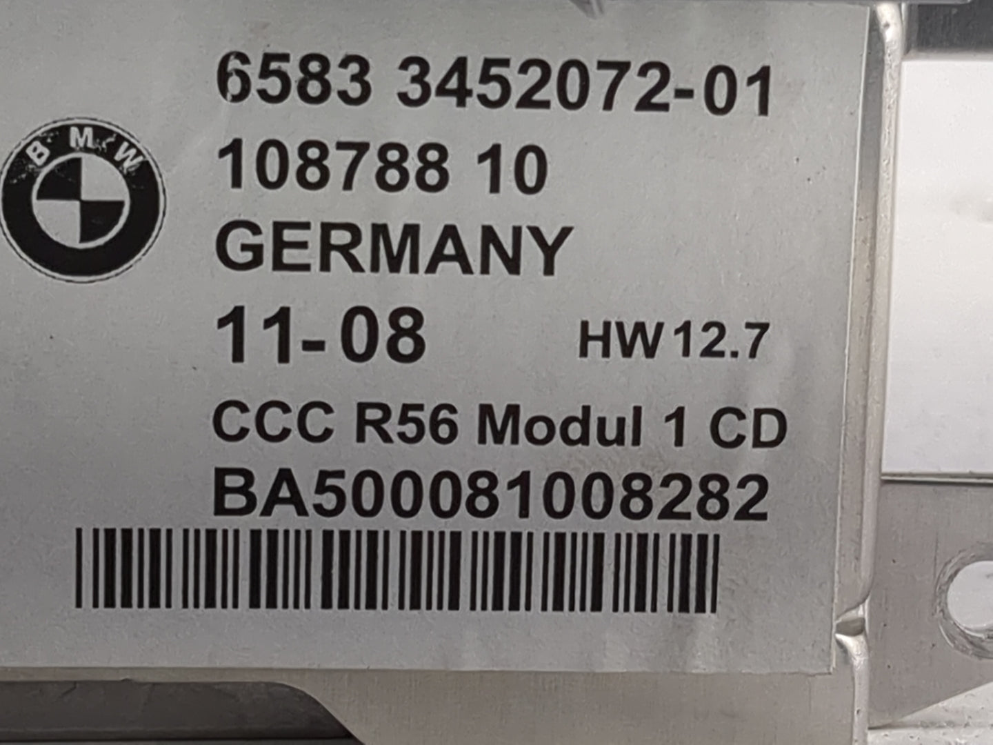 2008 Mini Clubman Radio AM FM Cd Player Receiver Replacement P/N:6583 3452072-01 108788 10, BA500081008282 Fits Fits 2009 20