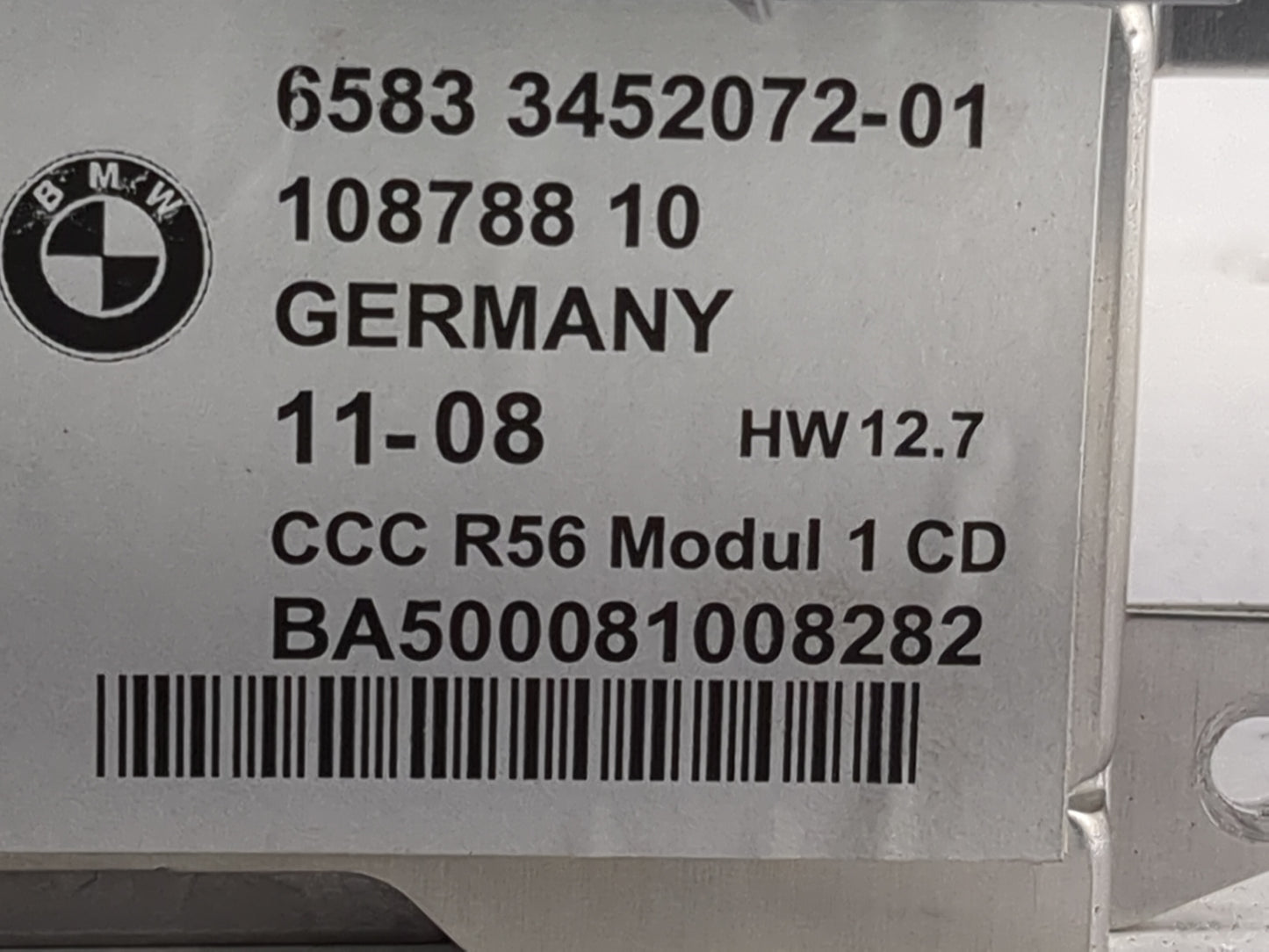 2008 Mini Clubman Radio AM FM Cd Player Receiver Replacement P/N:6583 3452072-01 108788 10, BA500081008282 Fits Fits 2009 20