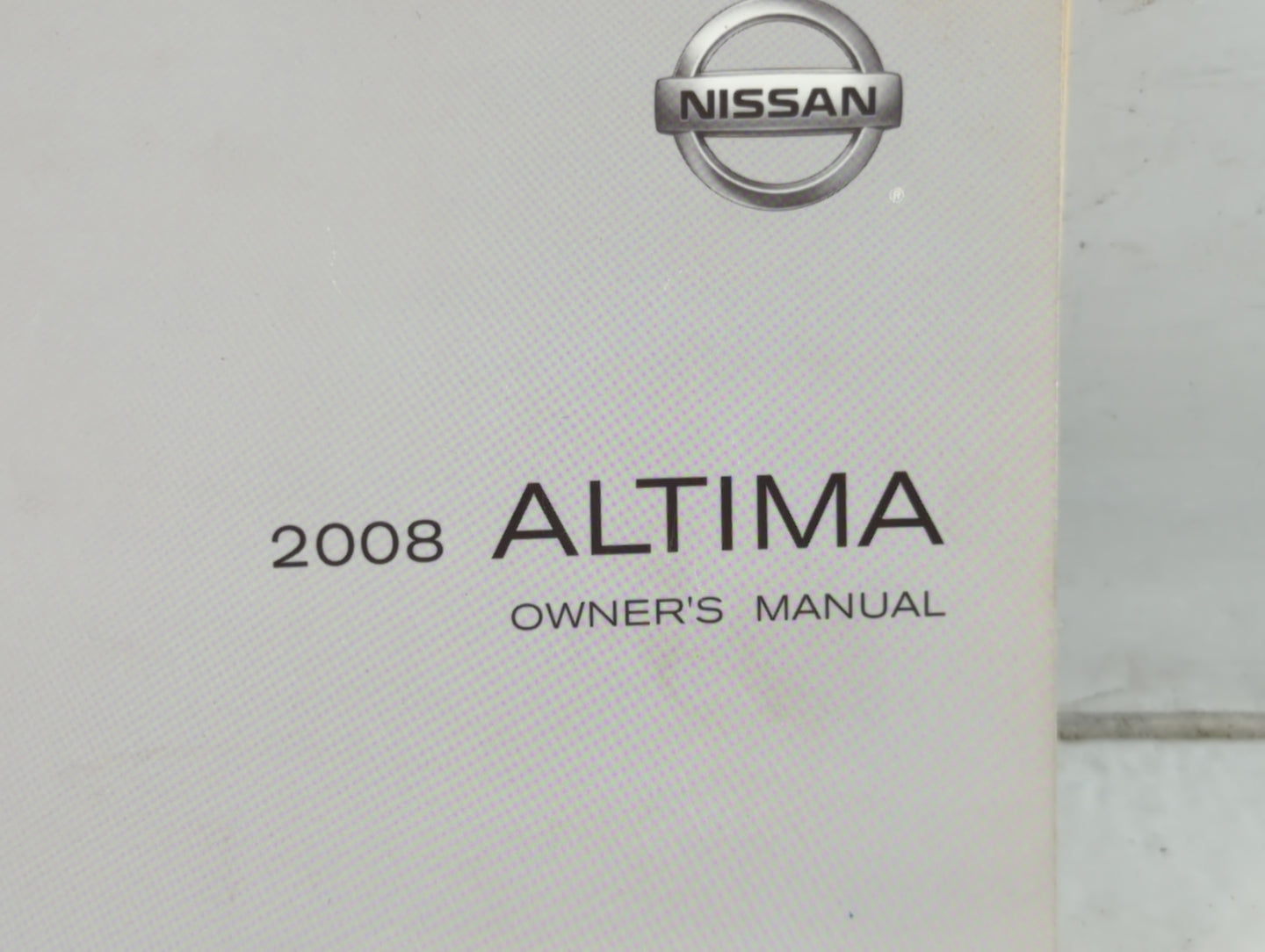 2008 Nissan Altima Owners Manual Book Guide P/N:OM8E-0L32U1 OEM Used Auto Parts - Oemusedautoparts1.com
