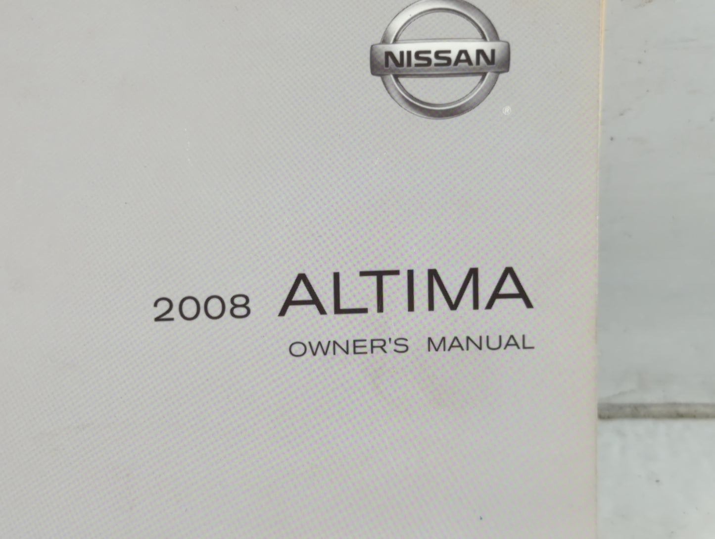 2008 Nissan Altima Owners Manual Book Guide P/N:OM8E-0L32U1 OEM Used Auto Parts - Oemusedautoparts1.com