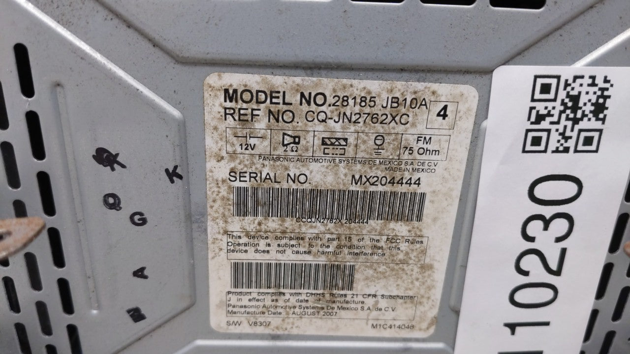 2008-2009 Nissan Altima Am Fm Cd Player Radio Receiver - Oemusedautoparts1.com