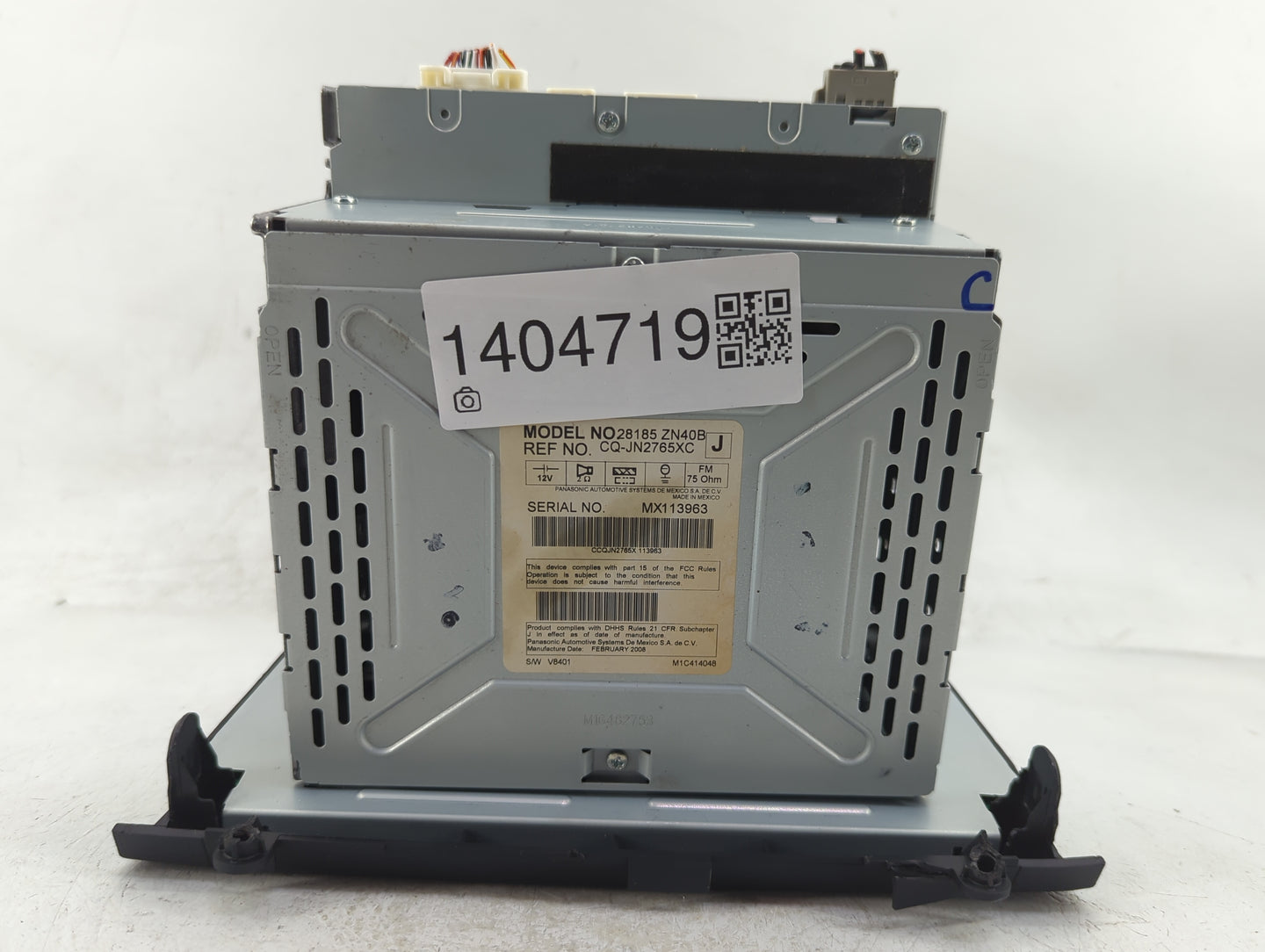 2007-2009 Nissan Altima Radio AM FM Cd Player Receiver Replacement P/N:28185 ZN40B Fits Fits 2007 2008 2009 OEM Used Auto Pa