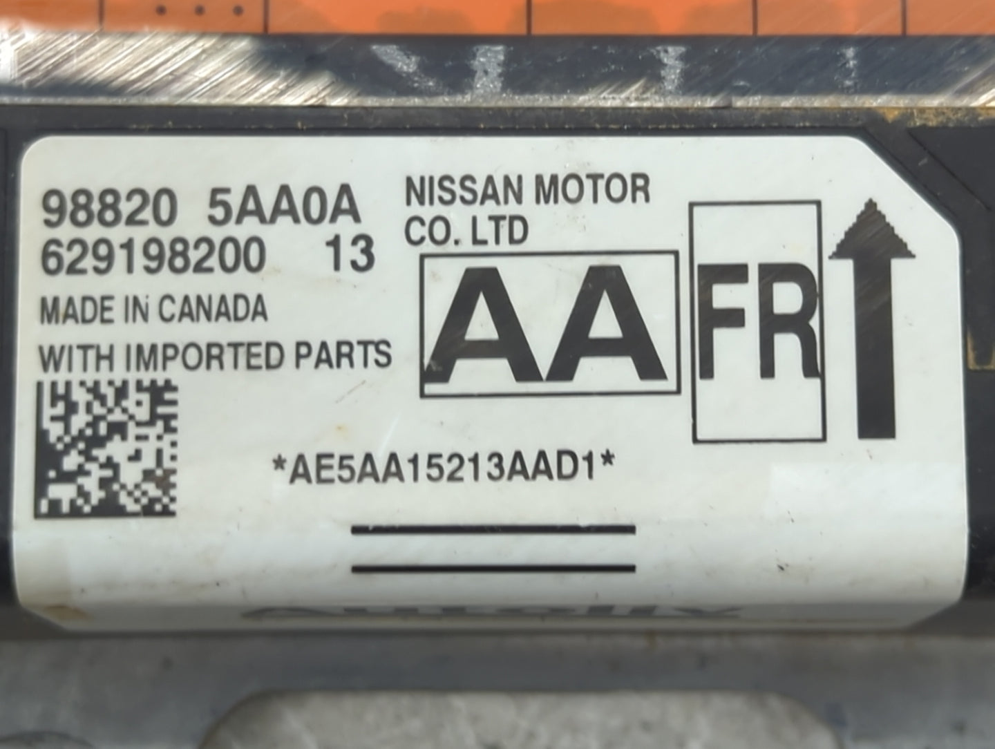 2008-2009 Nissan Altima Safety Restraint Srs Airbag Control Module - Oemusedautoparts1.com