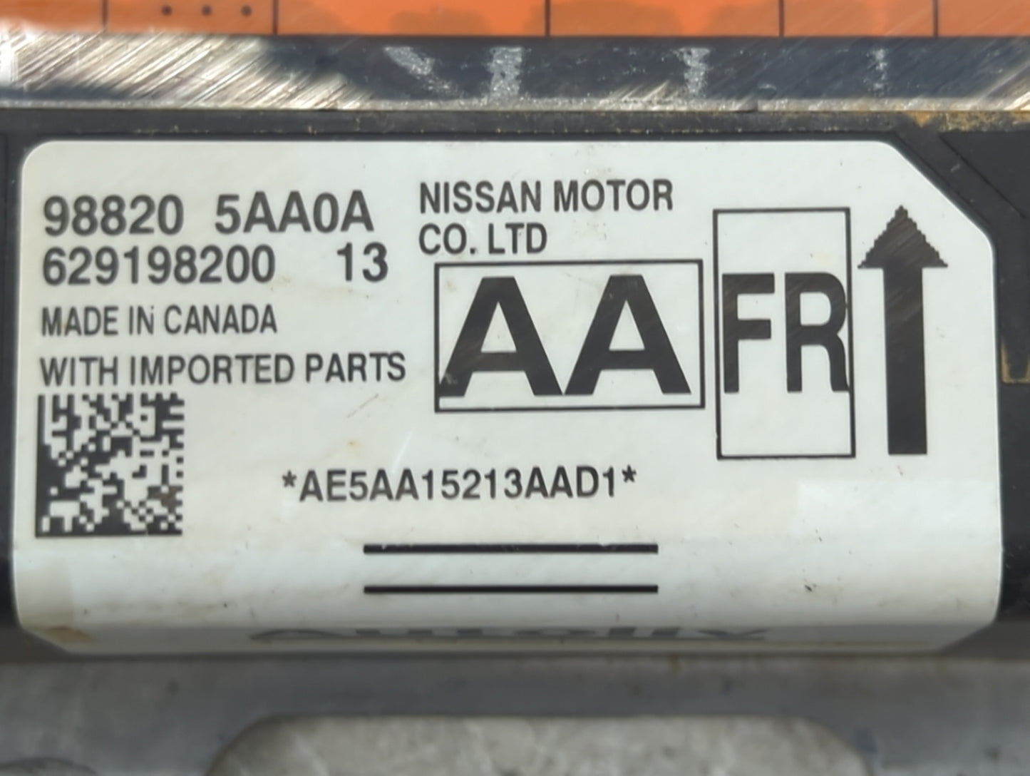 2008-2009 Nissan Altima Safety Restraint Srs Airbag Control Module - Oemusedautoparts1.com