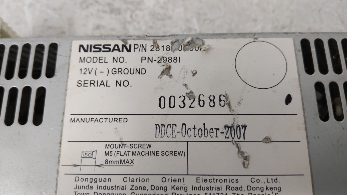 2007-2008 Nissan Altima Am Fm Cd Player Radio Receiver 184237 - Oemusedautoparts1.com