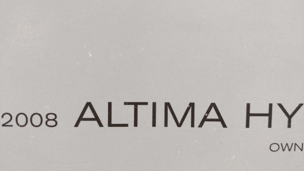 2008 Nissan Altima Owners Manual Book Guide OEM Used Auto Parts - Oemusedautoparts1.com