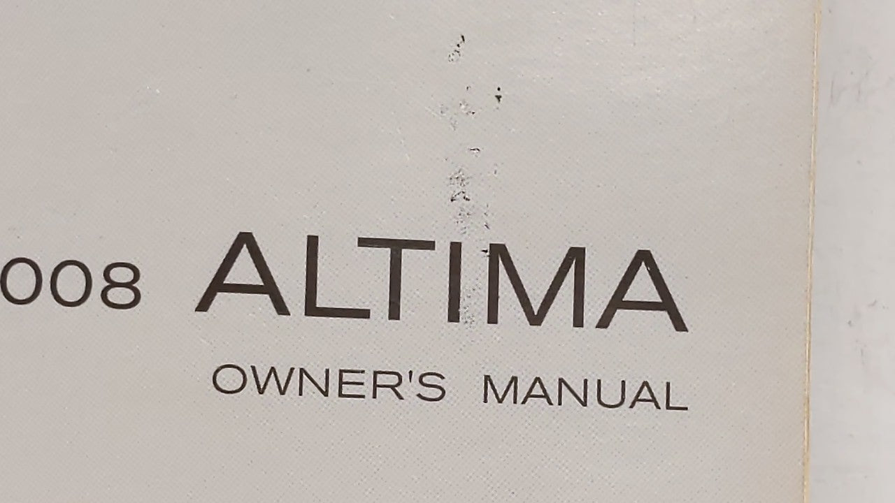 2008 Nissan Altima Owners Manual Book Guide OEM Used Auto Parts - Oemusedautoparts1.com