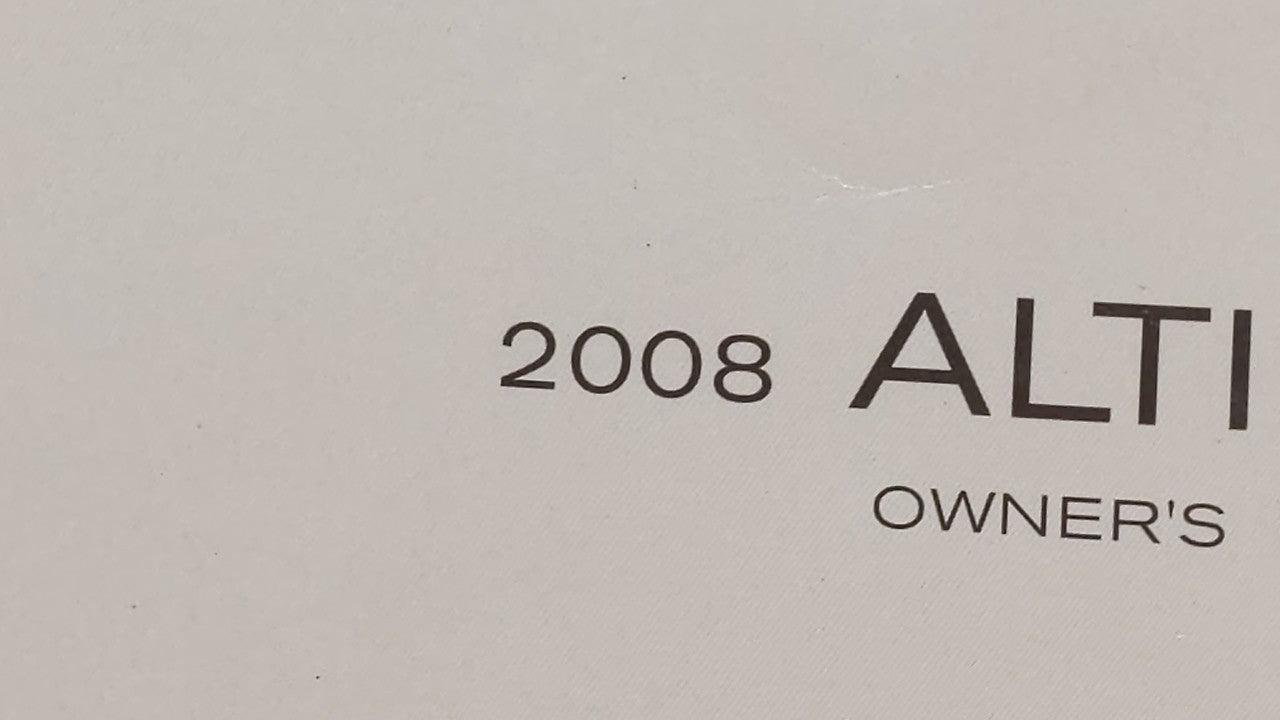 2008 Nissan Altima Owners Manual Book Guide OEM Used Auto Parts - Oemusedautoparts1.com