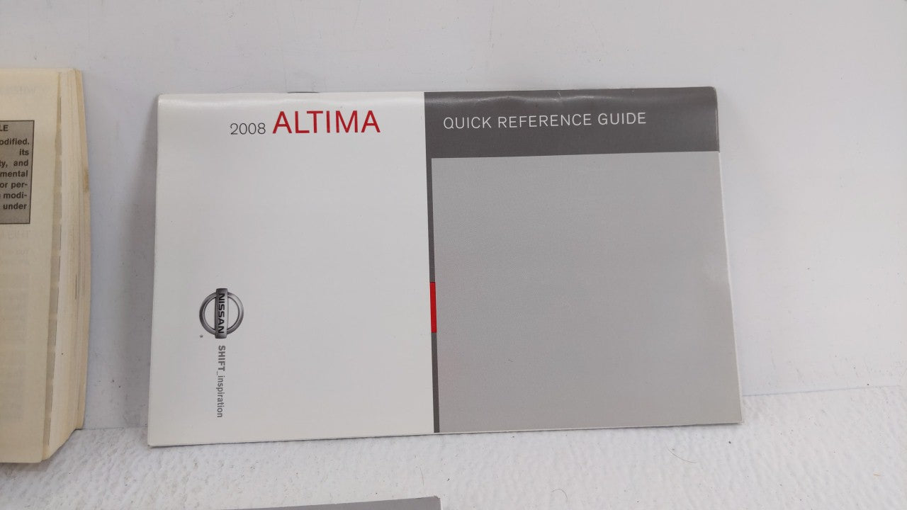 2008 Nissan Altima Owners Manual Book Guide OEM Used Auto Parts - Oemusedautoparts1.com