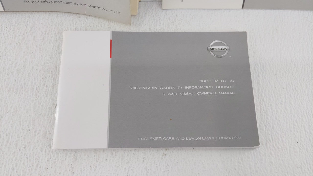 2008 Nissan Altima Owners Manual Book Guide OEM Used Auto Parts - Oemusedautoparts1.com