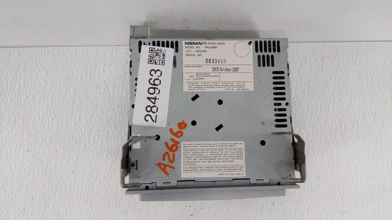 2007-2009 Nissan Altima Radio AM FM Cd Player Receiver Replacement P/N:28184-JA00A Fits Fits 2007 2008 2009 OEM Used Auto Pa