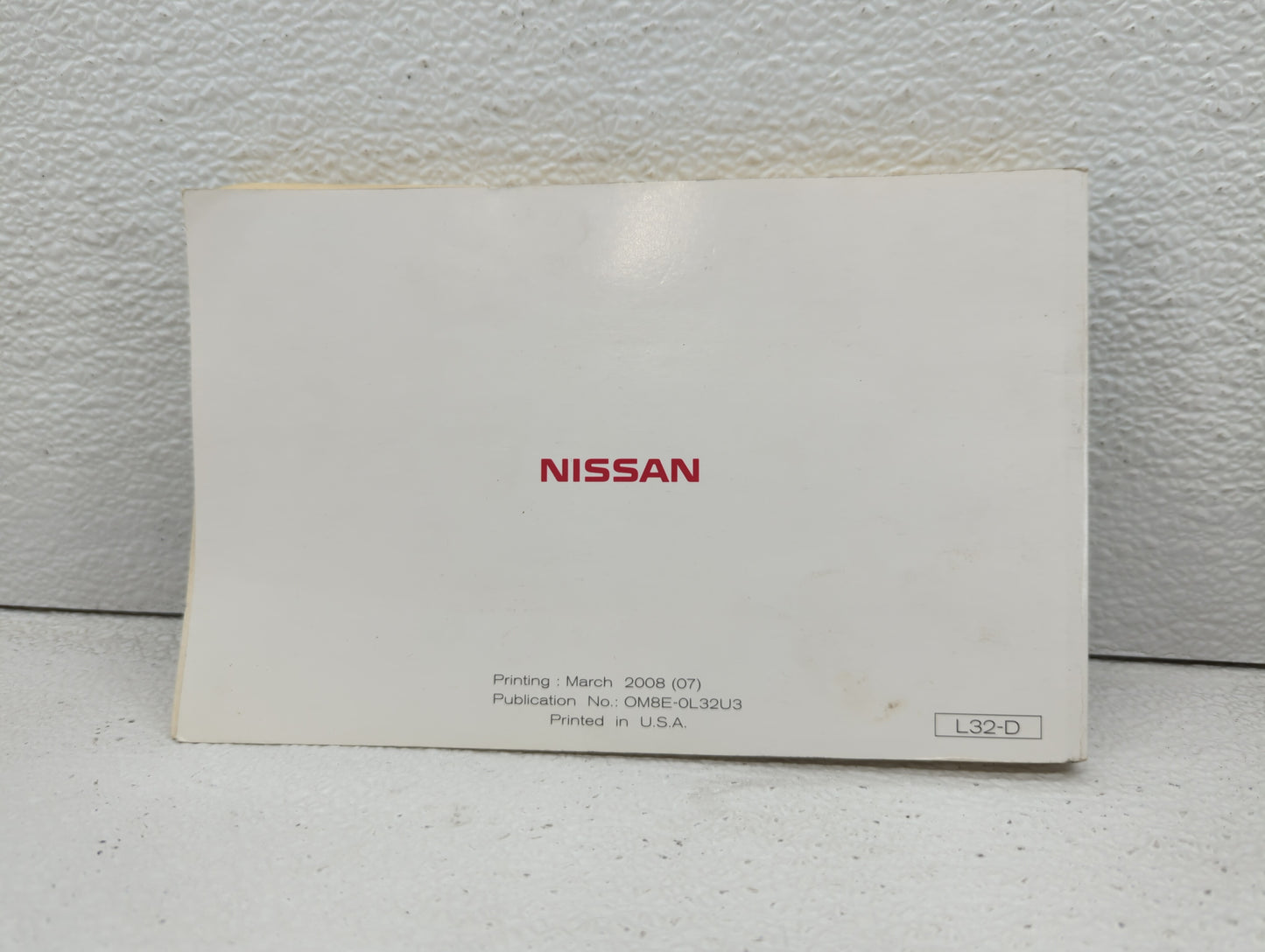 2008 Nissan Altima Owners Manual Book Guide OEM Used Auto Parts - Oemusedautoparts1.com
