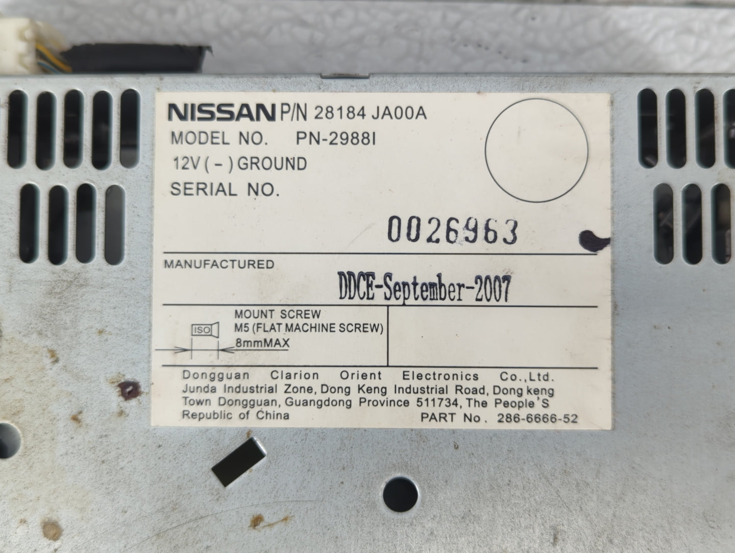 2007-2009 Nissan Altima Am Fm Cd Player Radio Receiver - Oemusedautoparts1.com
