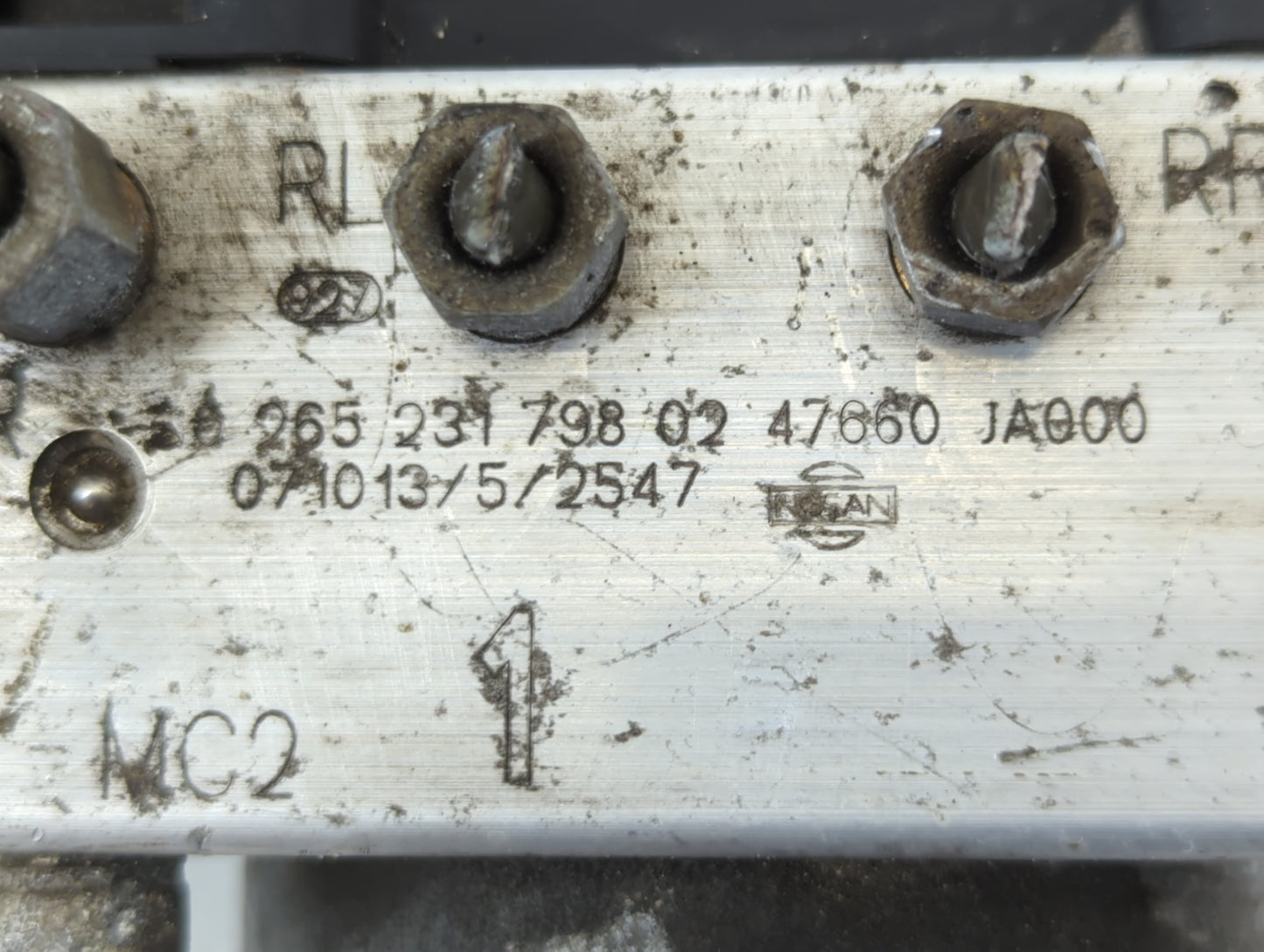 2008-2009 Nissan Altima ABS Pump Control Module Replacement P/N:0 265 231 798 02 47660 JA000 Fits Fits 2008 2009 OEM Used Au