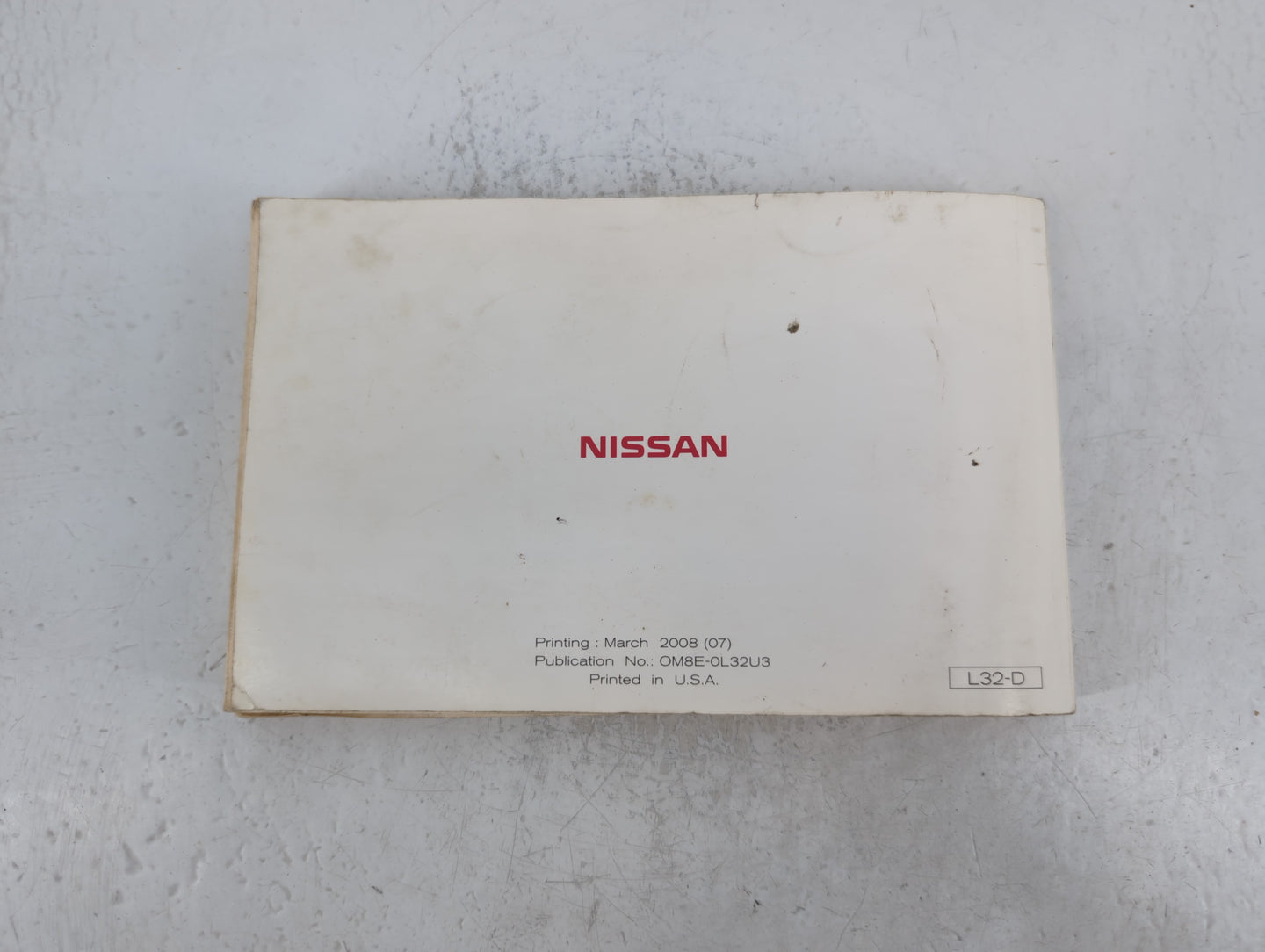 2008 Nissan Altima Owners Manual Book Guide P/N:OM8E-0L32U3 OEM Used Auto Parts - Oemusedautoparts1.com