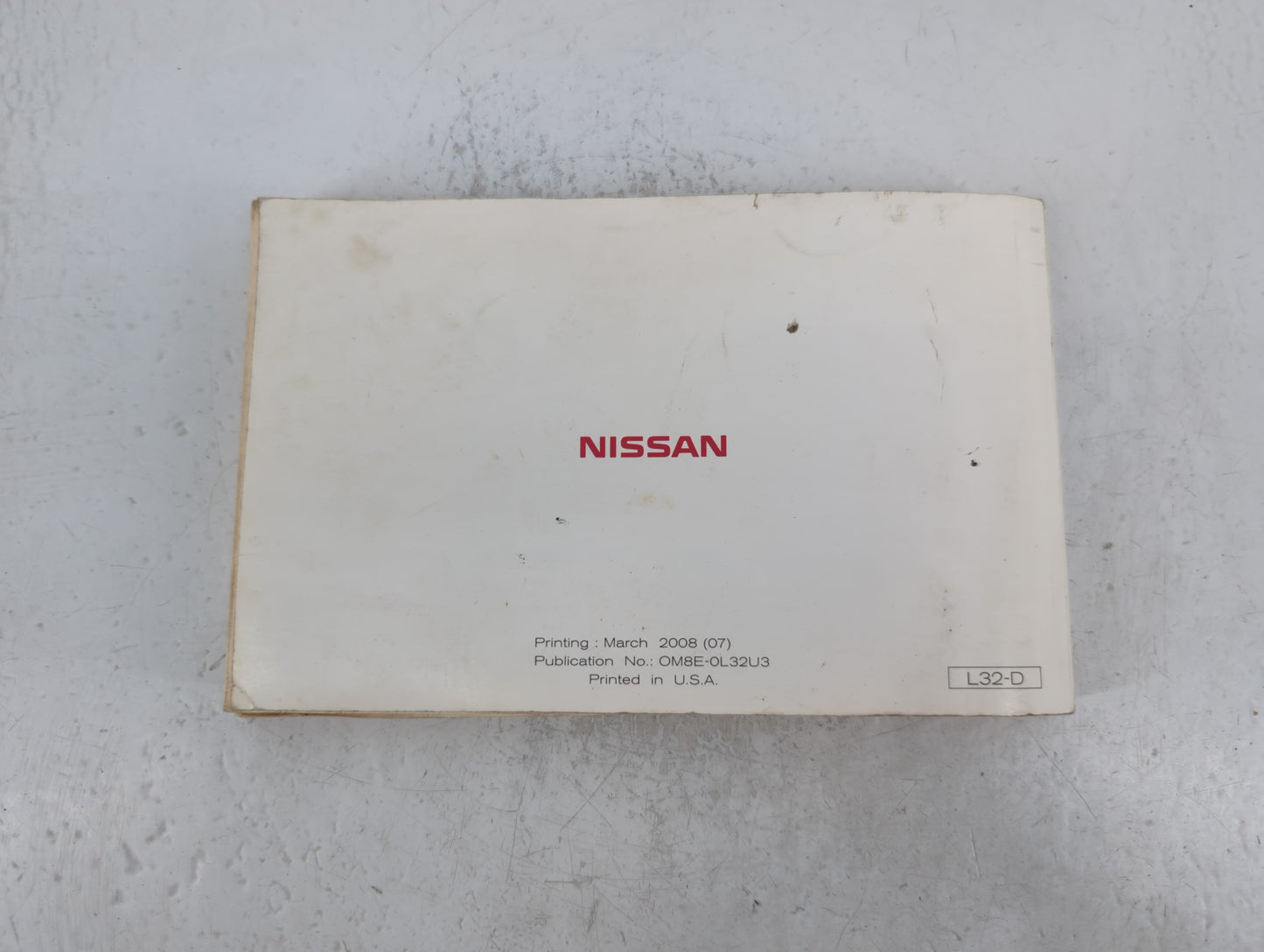 2008 Nissan Altima Owners Manual Book Guide P/N:OM8E-0L32U3 OEM Used Auto Parts - Oemusedautoparts1.com