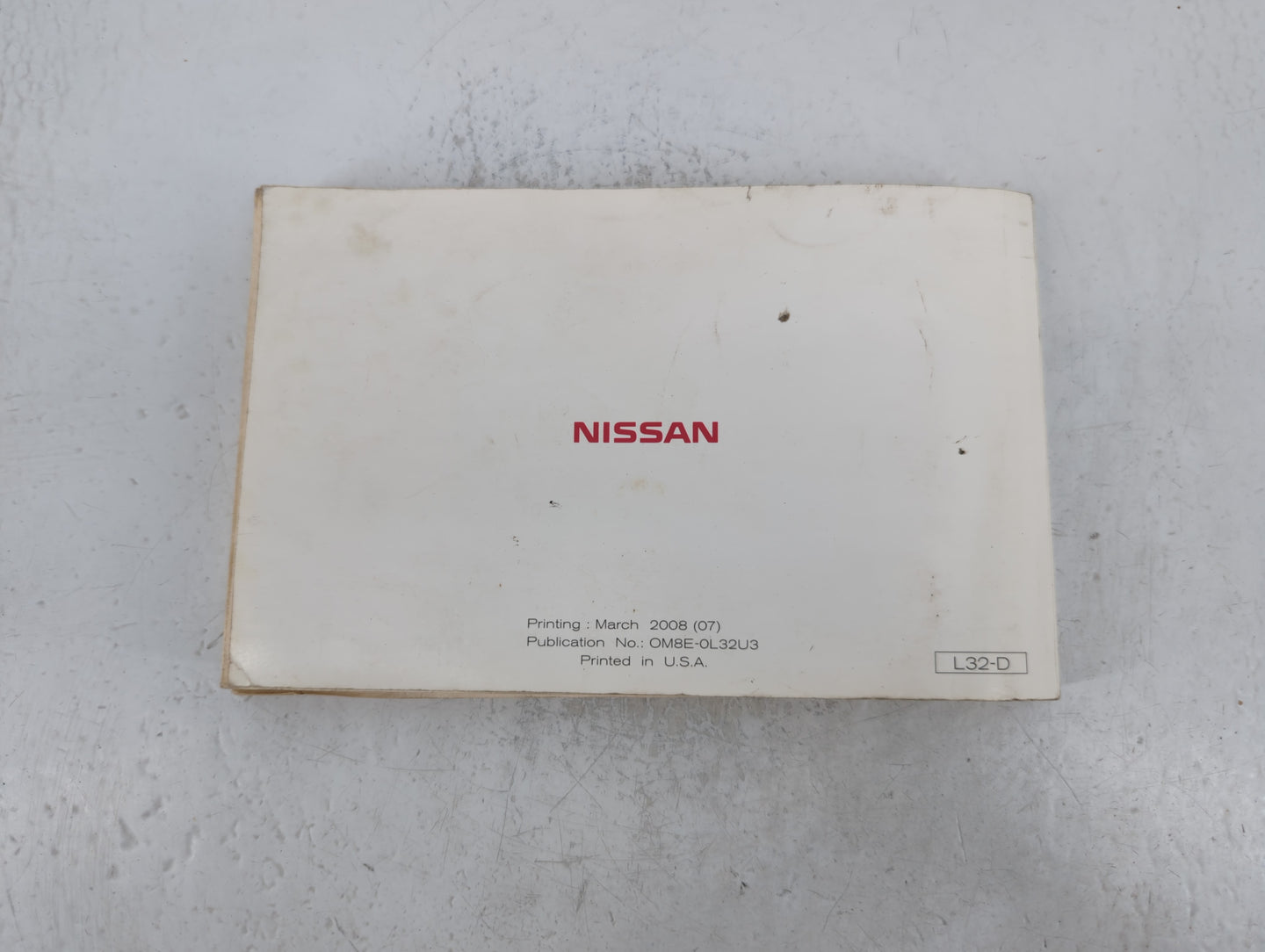 2008 Nissan Altima Owners Manual Book Guide P/N:OM8E-0L32U3 OEM Used Auto Parts - Oemusedautoparts1.com