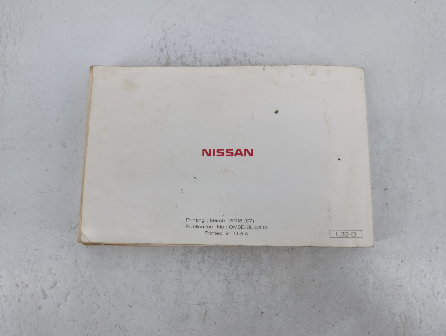 2008 Nissan Altima Owners Manual Book Guide P/N:OM8E-0L32U3 OEM Used Auto Parts - Oemusedautoparts1.com