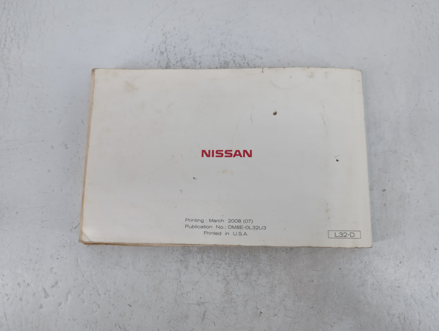 2008 Nissan Altima Owners Manual Book Guide P/N:OM8E-0L32U3 OEM Used Auto Parts - Oemusedautoparts1.com