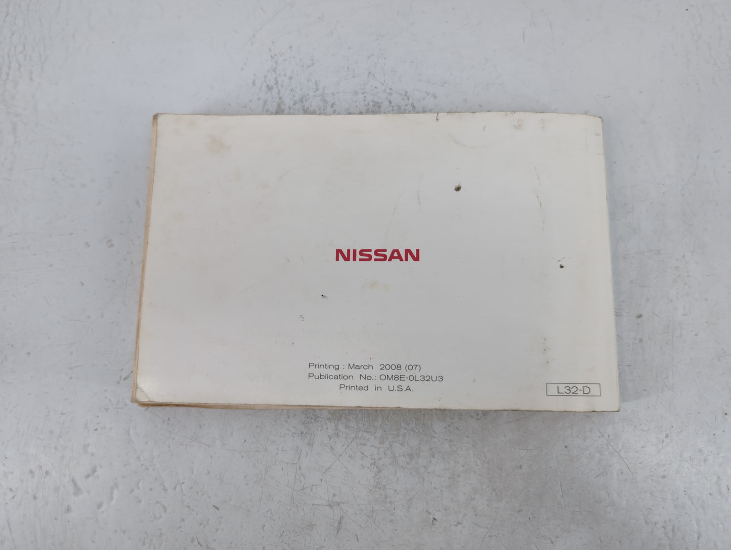 2008 Nissan Altima Owners Manual Book Guide P/N:OM8E-0L32U3 OEM Used Auto Parts - Oemusedautoparts1.com