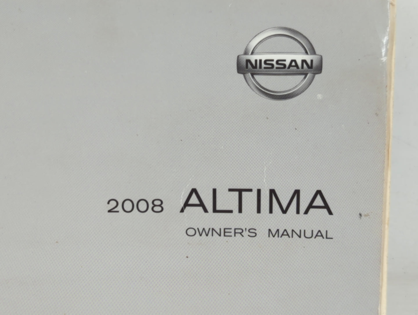 2008 Nissan Altima Owners Manual Book Guide P/N:OM8E-0L32U3 OEM Used Auto Parts - Oemusedautoparts1.com