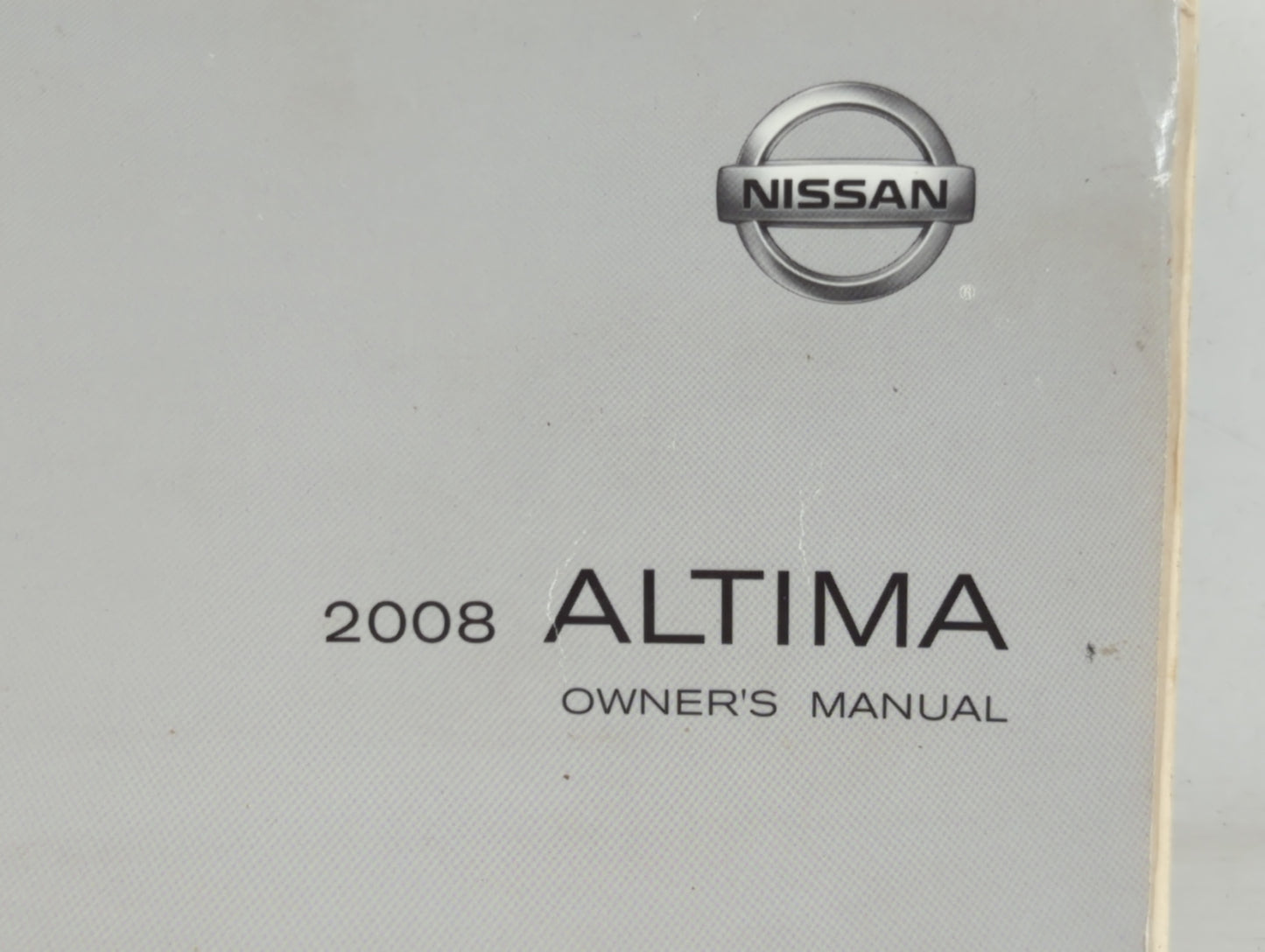 2008 Nissan Altima Owners Manual Book Guide P/N:OM8E-0L32U3 OEM Used Auto Parts - Oemusedautoparts1.com