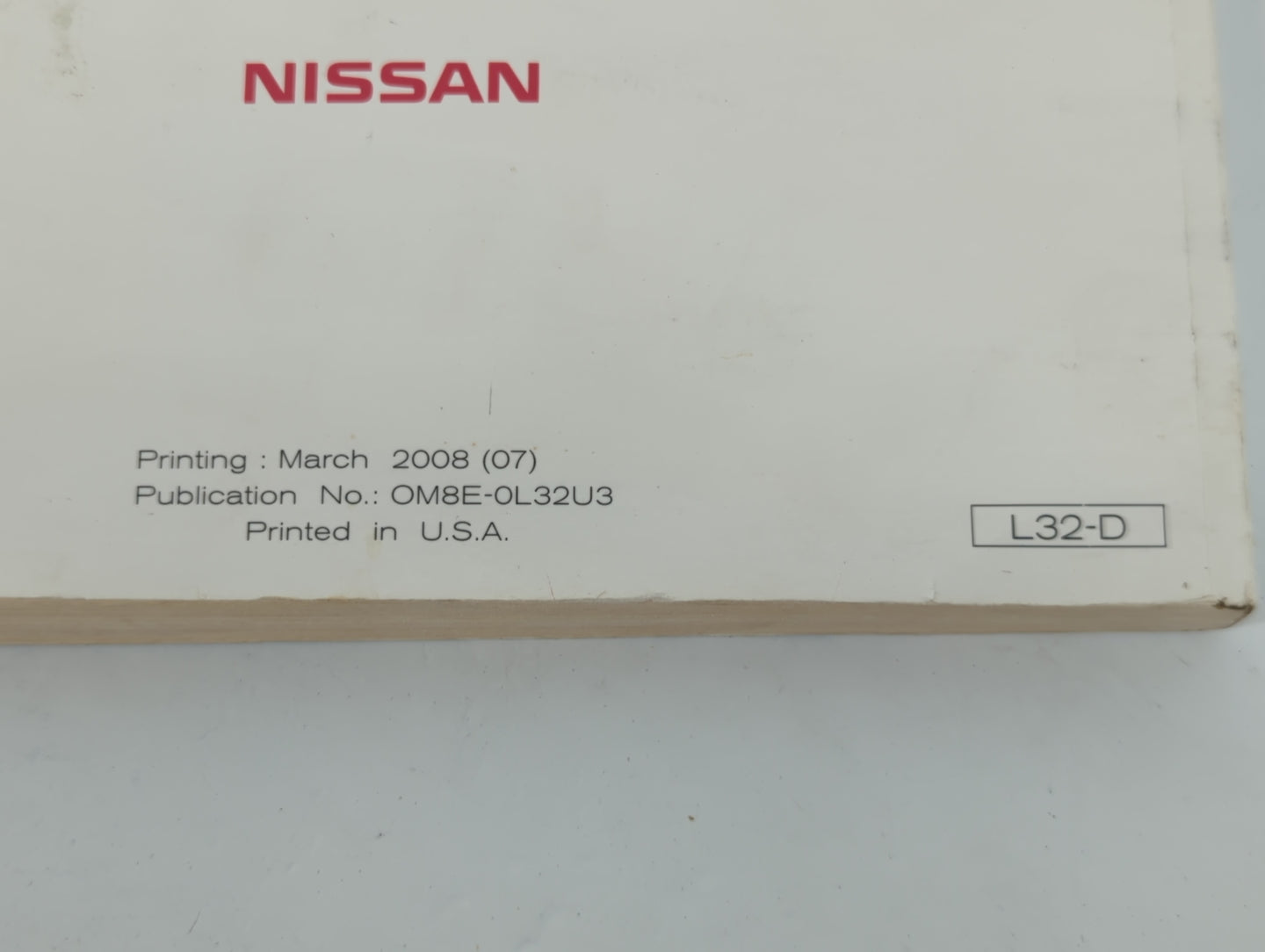 2008 Nissan Altima Owners Manual Book Guide P/N:OM8E-0L32U3 OEM Used Auto Parts - Oemusedautoparts1.com