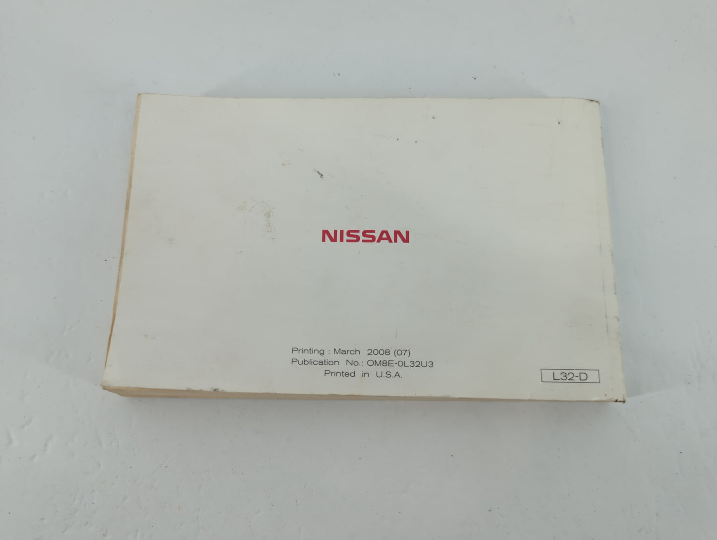2008 Nissan Altima Owners Manual Book Guide P/N:OM8E-0L32U3 OEM Used Auto Parts - Oemusedautoparts1.com