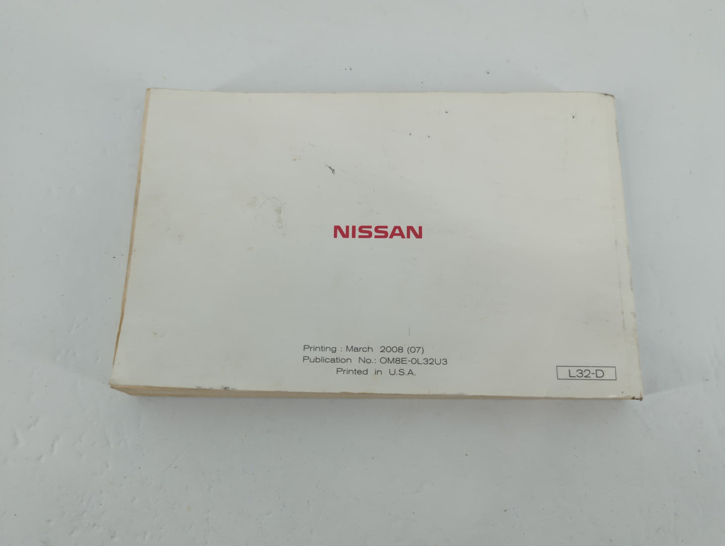 2008 Nissan Altima Owners Manual Book Guide P/N:OM8E-0L32U3 OEM Used Auto Parts - Oemusedautoparts1.com