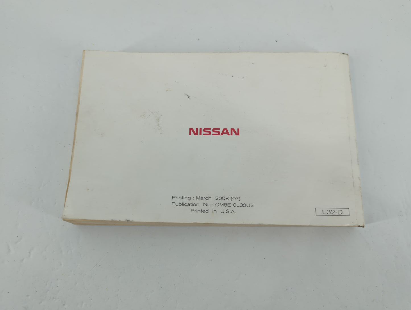 2008 Nissan Altima Owners Manual Book Guide P/N:OM8E-0L32U3 OEM Used Auto Parts - Oemusedautoparts1.com