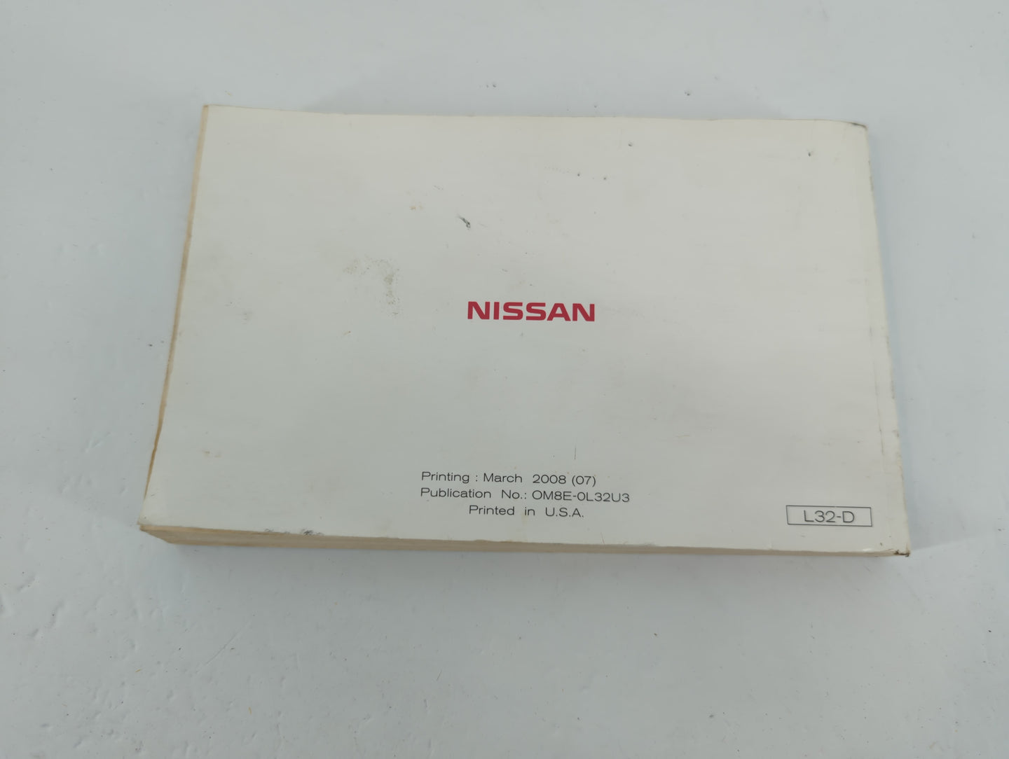 2008 Nissan Altima Owners Manual Book Guide P/N:OM8E-0L32U3 OEM Used Auto Parts - Oemusedautoparts1.com