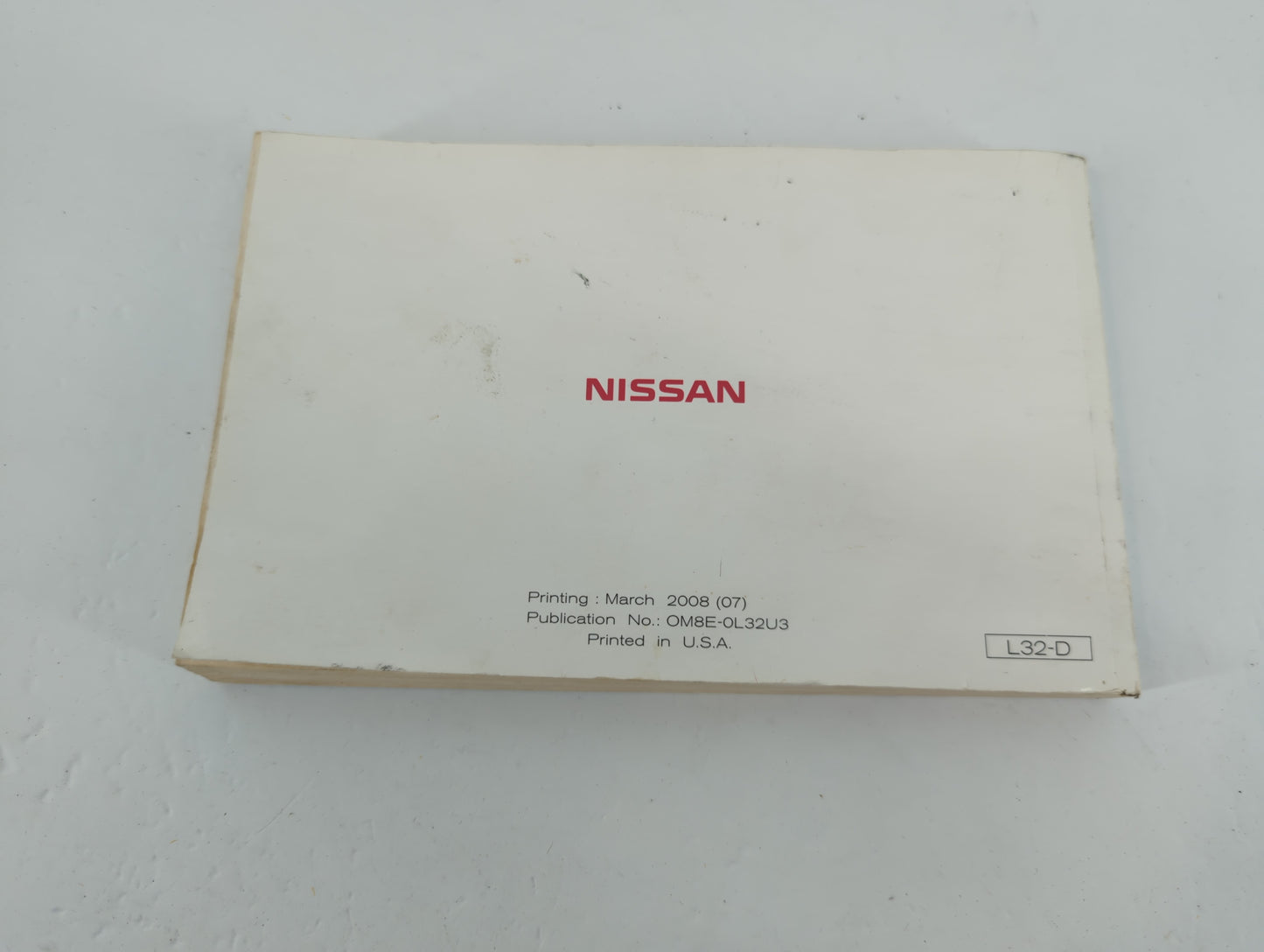 2008 Nissan Altima Owners Manual Book Guide P/N:OM8E-0L32U3 OEM Used Auto Parts - Oemusedautoparts1.com