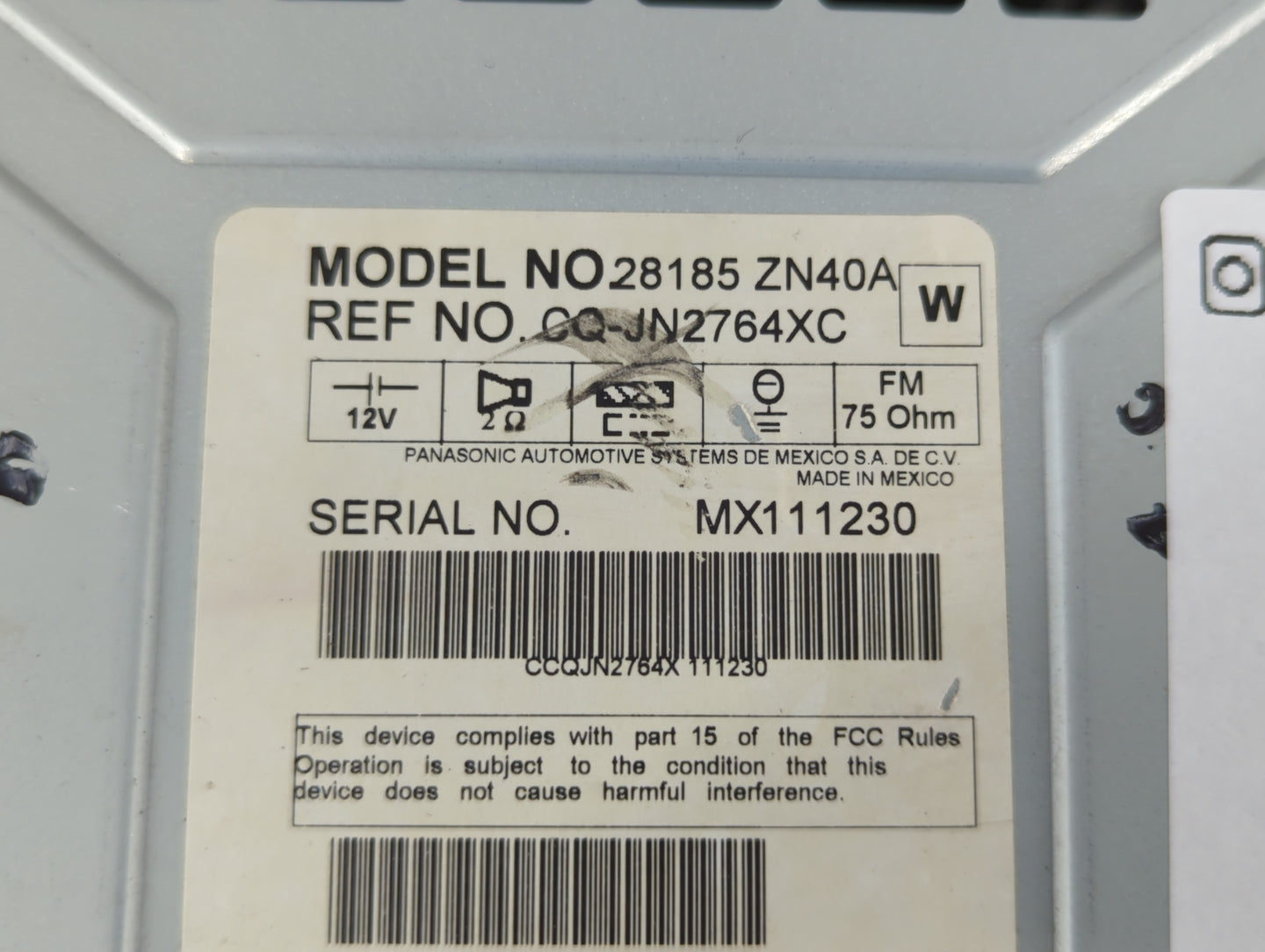2008 Nissan Altima Radio AM FM Cd Player Receiver Replacement P/N:28185 ZN40A Fits OEM Used Auto Parts - Oemusedautoparts1.c