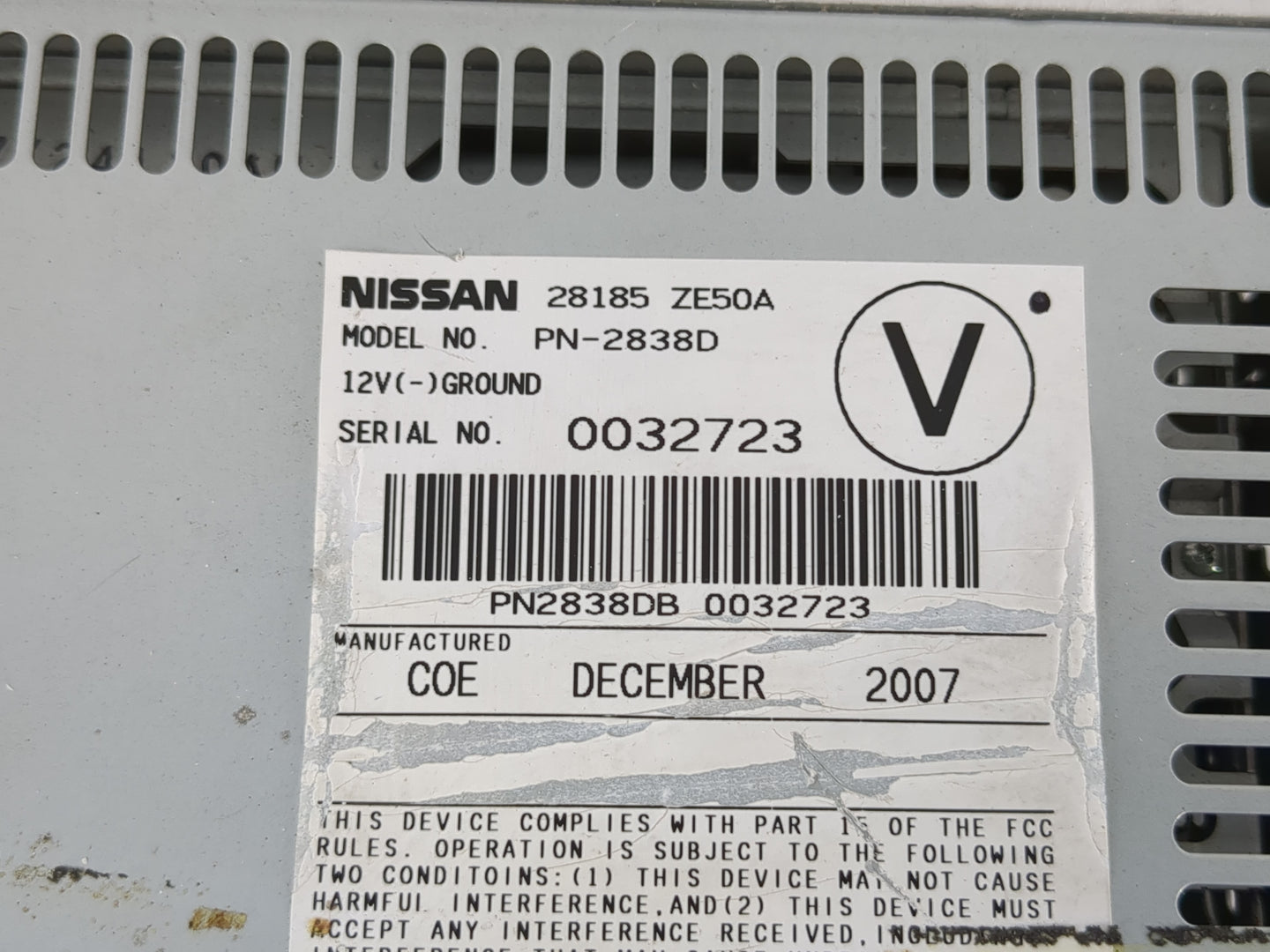 2007-2008 Nissan Maxima Radio AM FM Cd Player Receiver Replacement P/N:28185 ZE50A Fits Fits 2007 2008 OEM Used Auto Parts -