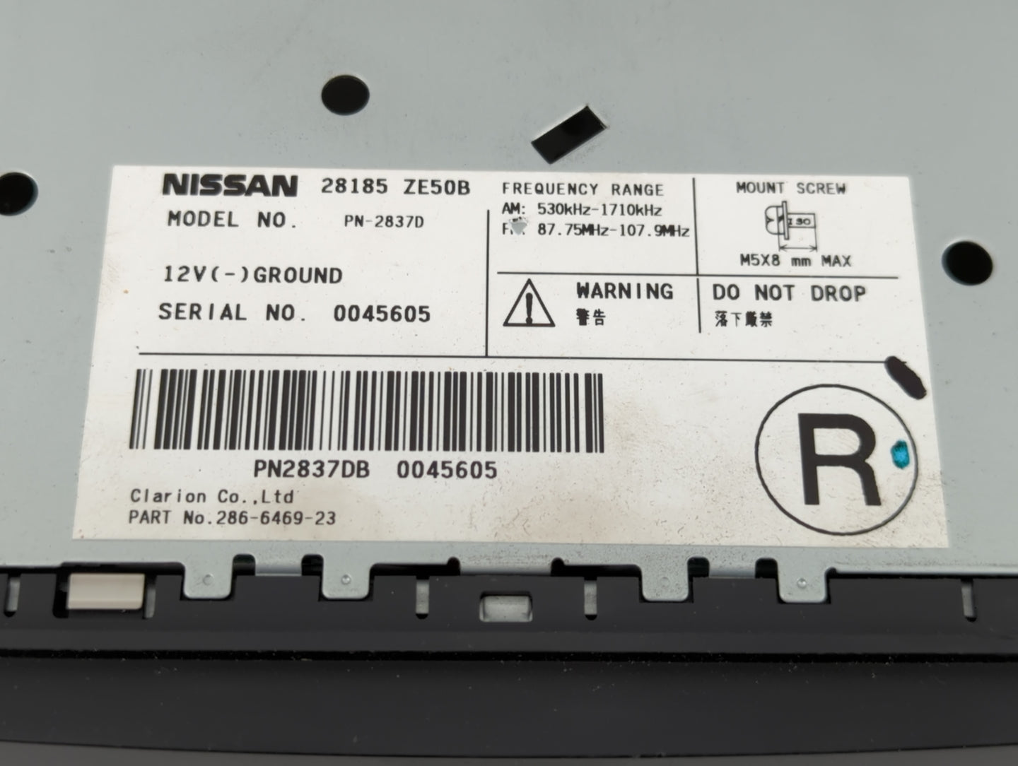 2008 Nissan Maxima Radio AM FM Cd Player Receiver Replacement P/N:28185 ZE50B PN2837DB Fits OEM Used Auto Parts - Oemusedaut