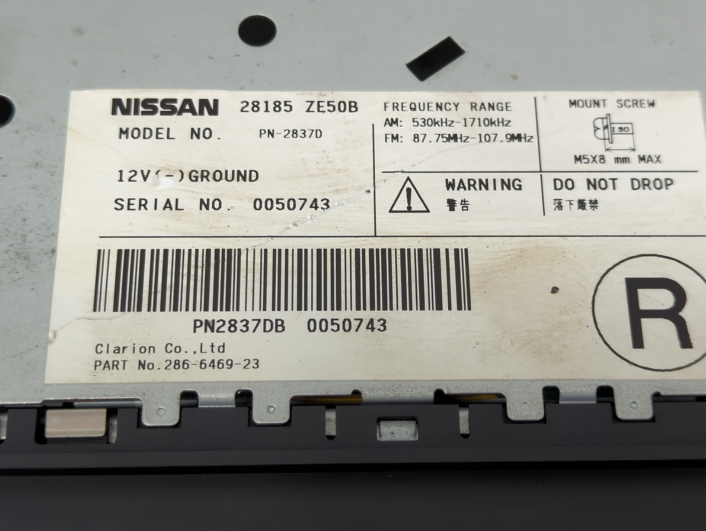 2008 Nissan Maxima Radio AM FM Cd Player Receiver Replacement P/N:28185 ZE50B Fits OEM Used Auto Parts - Oemusedautoparts1.c