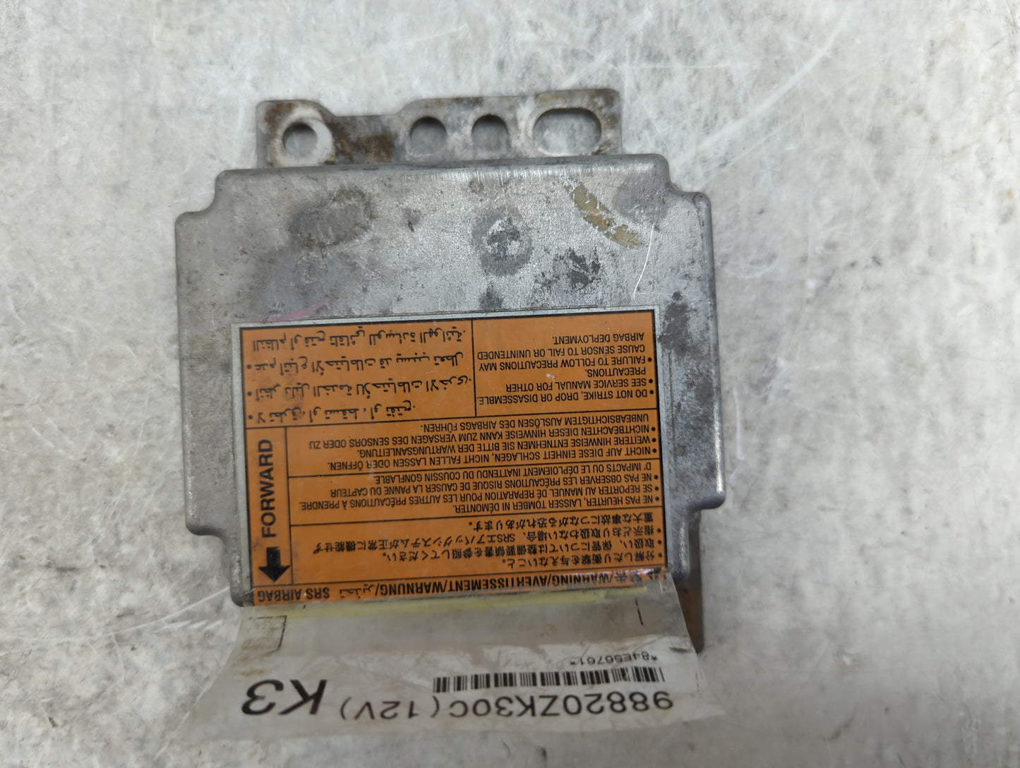 2008 Nissan Maxima Safety Restraint Srs Airbag Control Module 98820zk30c - Oemusedautoparts1.com