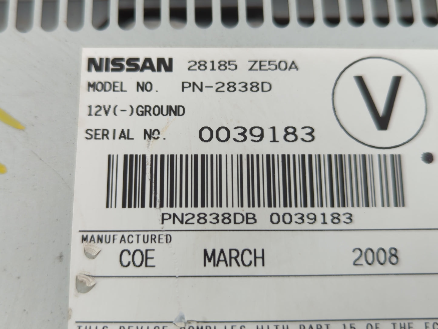 2008 Nissan Maxima Radio AM FM Cd Player Receiver Replacement P/N:28185 ZK30A 28185 ZE50A Fits OEM Used Auto Parts - Oemused