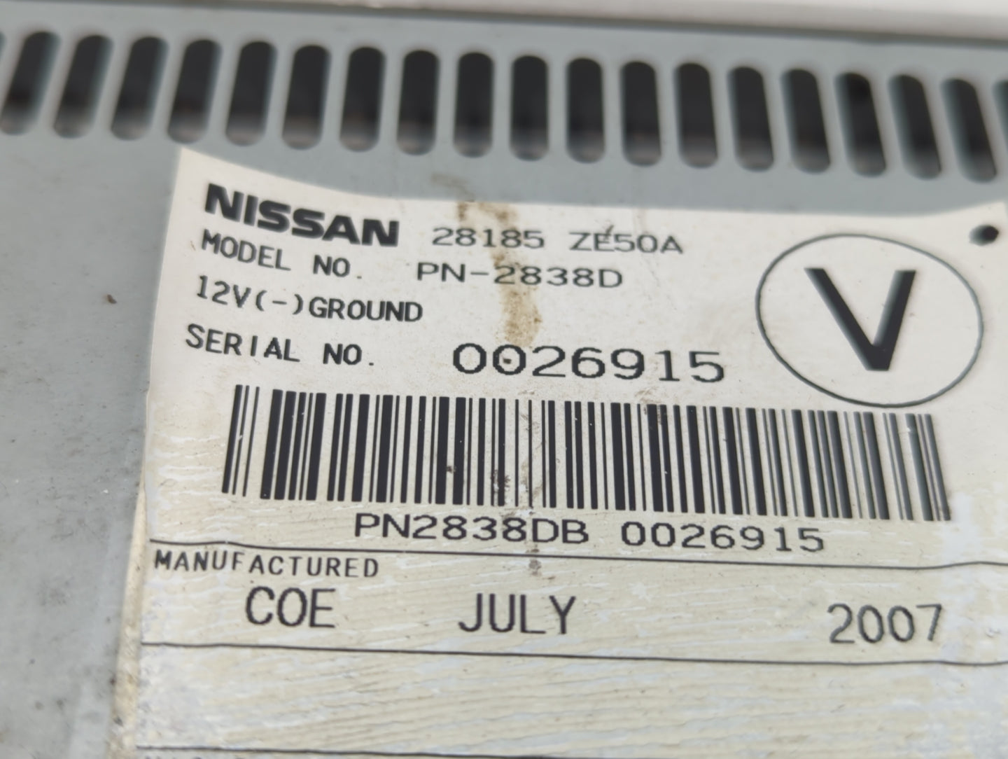 2008 Nissan Maxima Radio AM FM Cd Player Receiver Replacement P/N:28185 ZK30A 28185 ZE50A Fits OEM Used Auto Parts - Oemused
