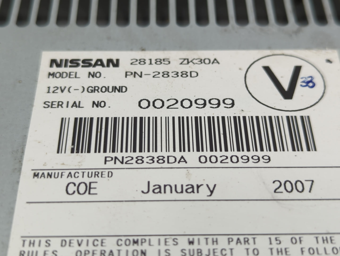 2008 Nissan Maxima Radio AM FM Cd Player Receiver Replacement P/N:28185 ZK30A 28185 ZE50A Fits OEM Used Auto Parts - Oemused