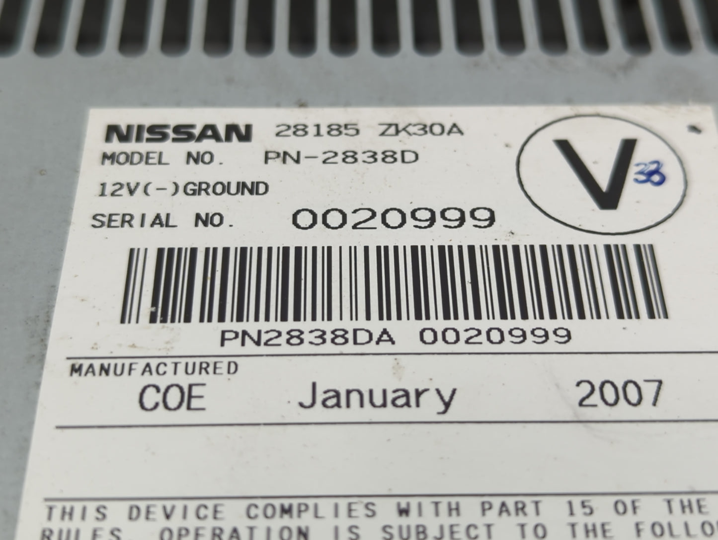 2008 Nissan Maxima Radio AM FM Cd Player Receiver Replacement P/N:28185 ZK30A 28185 ZE50A Fits OEM Used Auto Parts - Oemused