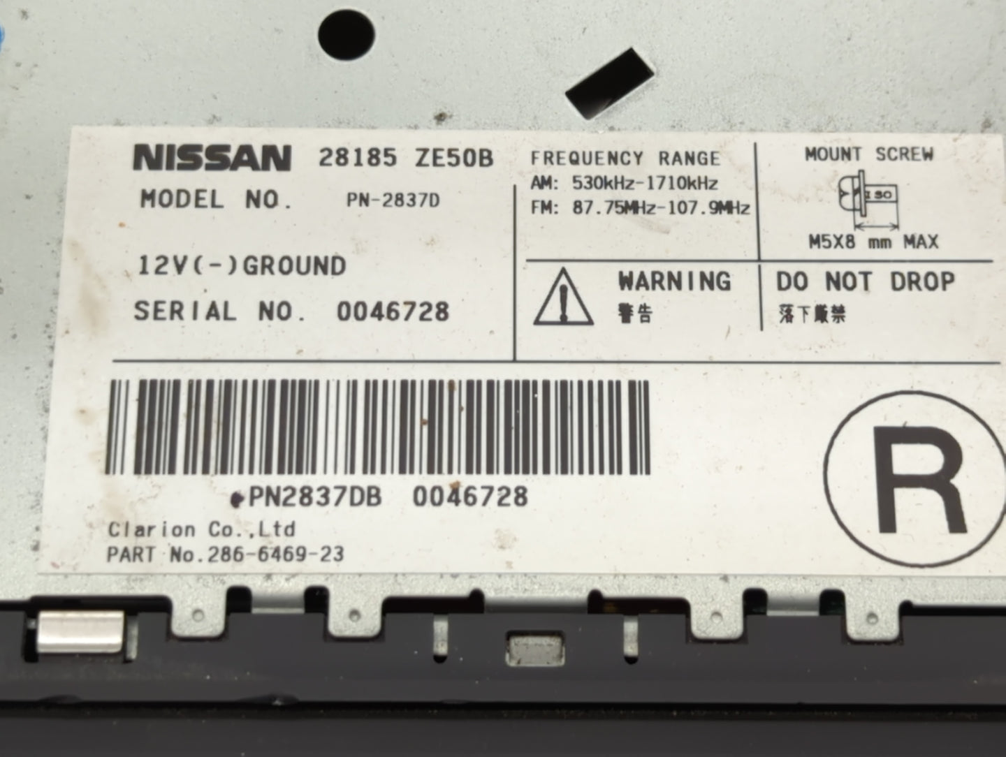 2008 Nissan Maxima Radio AM FM Cd Player Receiver Replacement P/N:28090 ZK30A 28185 ZE50B Fits OEM Used Auto Parts - Oemused